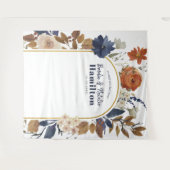 水カラーダスティブルーテラコッタ結婚フローラ タペストリー (正面(横))