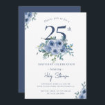 水カラーダスティブルーフローラ25thシック誕生日 招待状<br><div class="desc">大人の誕生日招待状 |水彩埃っぽいブルーフローラ25thシックな誕生日招待状白い背景に埃っぽいブルーのフローラテーマとスクリプトタイポグラフィを洗い流したシックなデザイン。詳細で招待状をパーソナライズもしし、文字のスタイルと配置をさらに再調整したい場合は、「更に調整するクリック」カスタマイズボタンを押して下さい。同じテーマの他の製品は私の店を訪れる：Youtopia Official.</div>