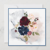 水カラーダスティブルーブルゴーニュ赤面バラ 招待状 (裏面)