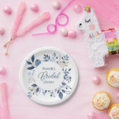 水カラーダスティーブルーフローラボホブライダルシャワー ペーパープレート (パーティー)