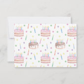 水カラーチョコレートお誕生日ケーキ パーソナライズされた サンキューカード (裏面)