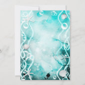 水カラーティール（緑がかった色）インクスプラッシュ海甘い下16 招待状 (裏面)