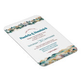 水カラーティール(緑がかった色)オレンジマウンテン結婚式招待状 マグネット (右側)