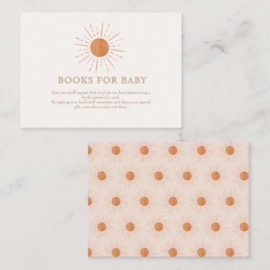 水カラーテラコタサンレトロブックスフォーベビー エンクロージャーカード (正面/裏面)