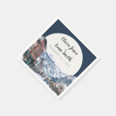 水カラーテルリドコロラドスキーマウンテン スタンダードカクテルナプキン (角)