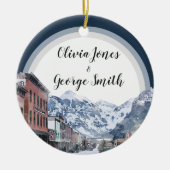 水カラーテルリドコロラドスキーマウンテン セラミックオーナメント (正面)