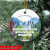 水カラーテルリドコロラド私たちの初めてのクリスマス セラミックオーナメント