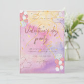 水カラーテーマヴァレンティンズデイパーティの招待状 案内状 (スタンド正面)