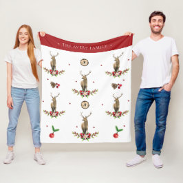 水カラーディアクリスマスディルデザイン フリースブランケット