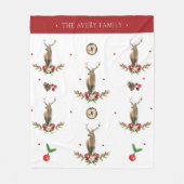 水カラーディアクリスマスディルデザイン フリースブランケット (正面)