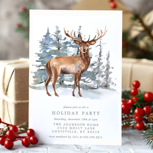 水カラーディアスタグインスノーホリデーパーティー 招待状