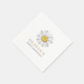 水カラーデイジーファースト誕生日ナプキンス スタンダードカクテルナプキン (角)