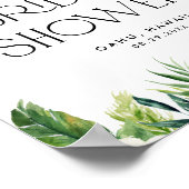 水カラートロピカルガーランドブライダルシャワーへようこそ ポスター (角)