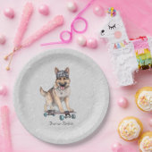 水カラードイツシェパード紙プレート ペーパープレート (パーティー)