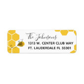 水カラーハニカム及びのまわりに差出人住所 ラベル (正面)