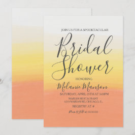 水カラーハロウィーンキャンディーコーンブライダルシャワー 招待状