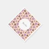 水カラーハートバレンタインデーパーティーブラウンピンク スタンダードカクテルナプキン (角)