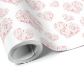 水カラーハートバレンタイン ラッピングペーパー (ロールコーナー)