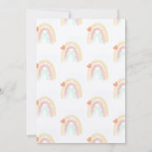 水カラーハートレインボーストロークベビーシャワー素朴 招待状 (裏面)