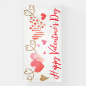 水カラーハートヴァレンティーンズデイバナー 横断幕 (縦)