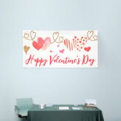 水カラーハートヴァレンティーンズデイバナー 横断幕 (トレードショー)