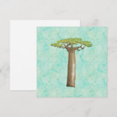 水カラーバオバブツリーフラットカード (正面/裏面)