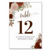 水カラーバラエレガントラストオレンジ結婚ズ テーブルナンバー (正面)