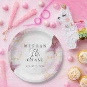 水カラーバラクォーツ金ゴールドジュエードベアフットブライド™ ペーパープレート (パーティー)