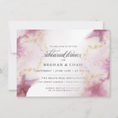 水カラーバラクォーツ金ゴールドジュエードベアフットブライド™ 招待状 (正面)
