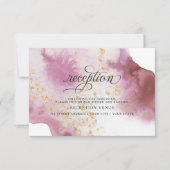 水カラーバラクォーツ金ゴールドジュエードベアフットブライド™ 招待状 (正面)