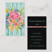 水カラーバラフローラスプレーChippy Aqua 名刺 (正面/裏面)