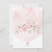 水カラーバラブランチバブルピンクシャンパン 招待状 (裏面)