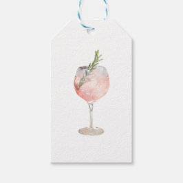 水カラーバラワイングラスピンク幸せ休日 ギフトタグ