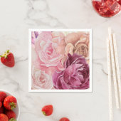 "水カラーバラ紙ナプキンスエレガント-フローラデ スタンダードカクテルナプキン (インサイチュ)