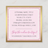 水カラーバラ&ウッド素朴シャビーシックコテージ スクエア名刺 (裏面)