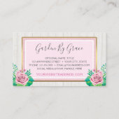 水カラーバラ&ウッド素朴シャビーシックコテージ 名刺 (裏面)