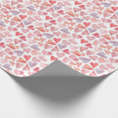 水カラーバレンタインハート ラッピングペーパー (角)