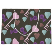 水カラーバレンティーンズデイスケルトン鍵 ラージペーパーバッグ (正面)