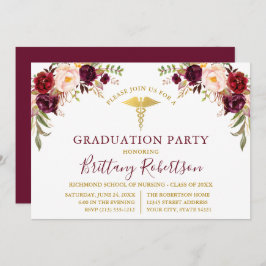 水カラーバーガンディフローラメディカルグラードパーティー 招待状