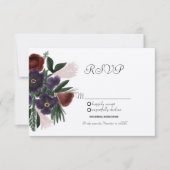 水カラーバーガンディヴィンテージボタニークラフトRSVP 招待状 (正面)