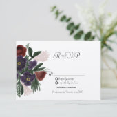 水カラーバーガンディヴィンテージボタニークラフトRSVP 招待状 (スタンド正面)