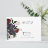 水カラーバーガンディヴィンテージボタニークラフトRSVP 招待状 (スタンド正面)