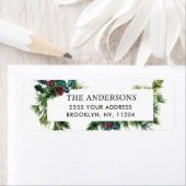 水カラーパインコーンクリスマス差出人住所 ラベル (インサイチュ)