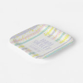 水カラーパステルストライプホテルNeutral Baby Shower ペーパープレート (傾斜あり)