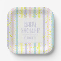 水カラーパステルストライプホテルNeutral Baby Shower