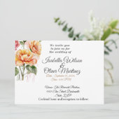 水カラーパステルフローラ結婚式招待状 招待状 (スタンド正面)