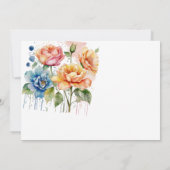 水カラーパステルフローラ結婚式招待状 招待状 (裏面)