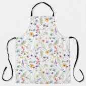 水カラーパステル春の花フローラルパターン エプロン (正面)