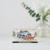 *~*水カラーパステル除雪スノートラックAP74 名刺 (スタンド正面)