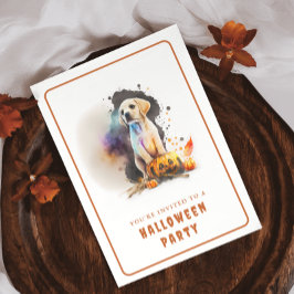 水カラーパピーハロウィーン招待状カード 招待状